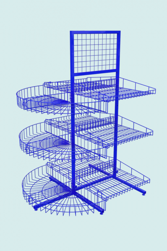 СП Стойка прикассовая 3х сторонняя, с прямыми и круглыми корзинами 