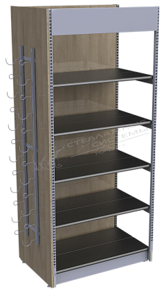 Стеллаж алкогольный 1330х700 мм, h2350 мм, с торцом под бутылки НОРДИКА 