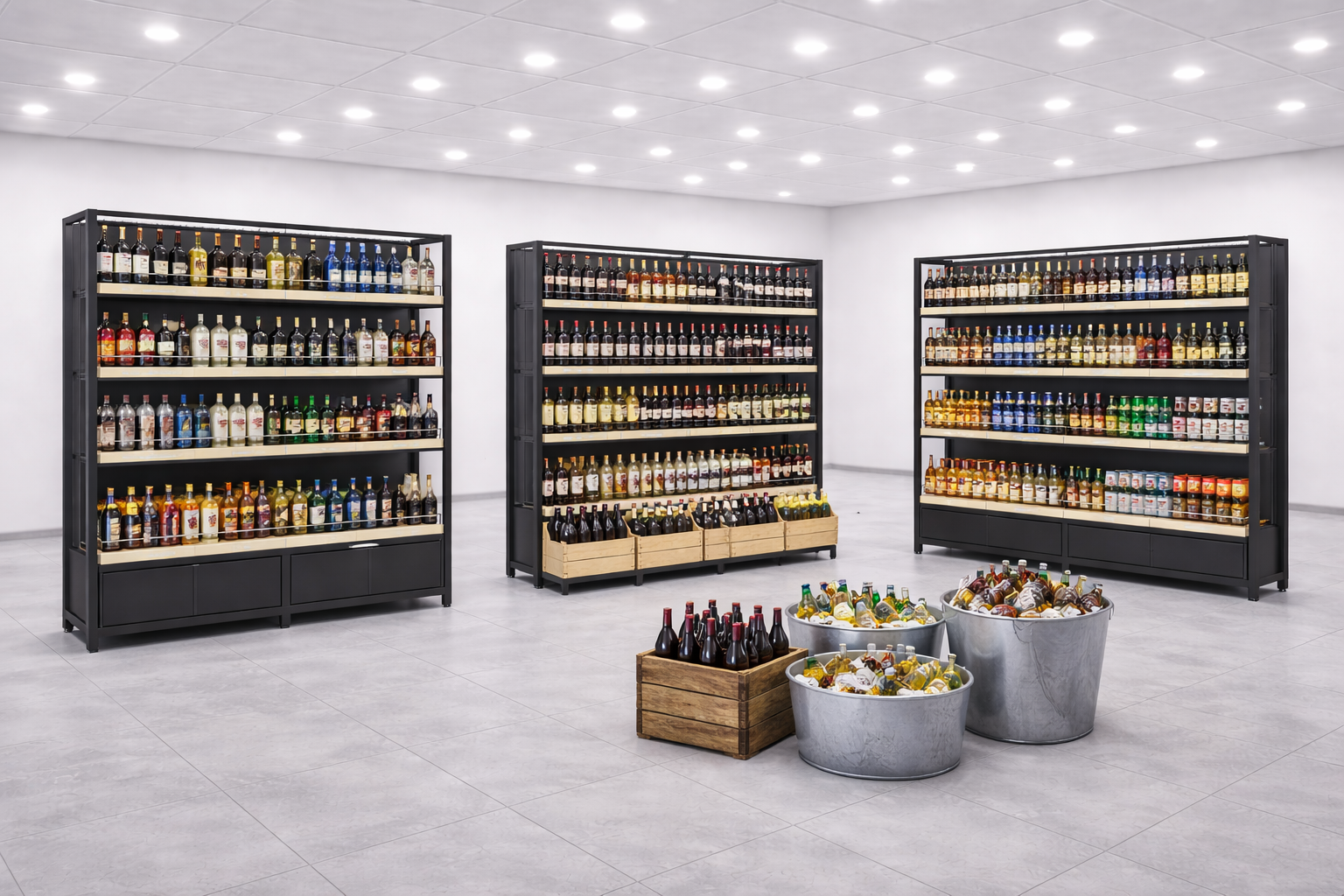 Стеллажи для алкогольной продукции