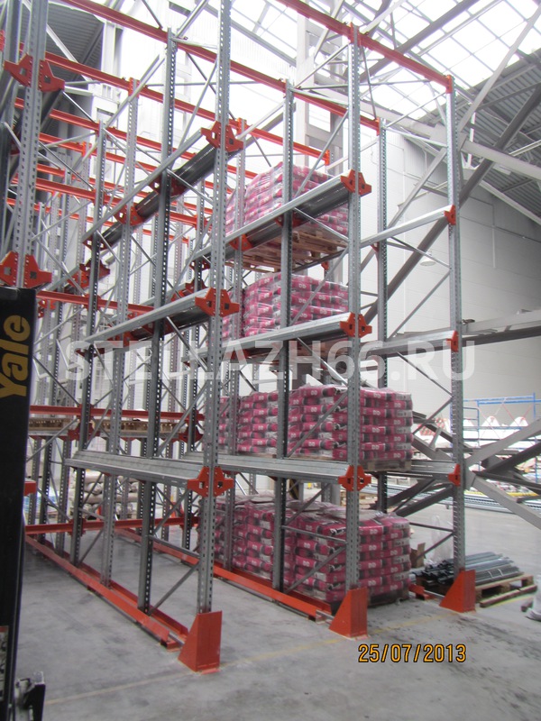 Монтаж глубинных стеллажей для склада