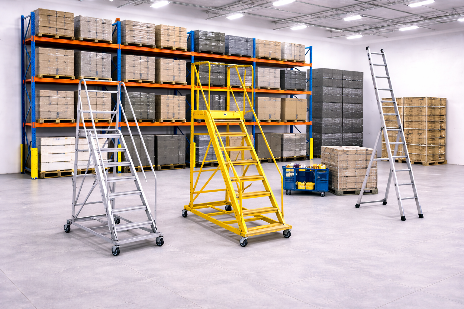 Лестницы для обслуживания стеллажей