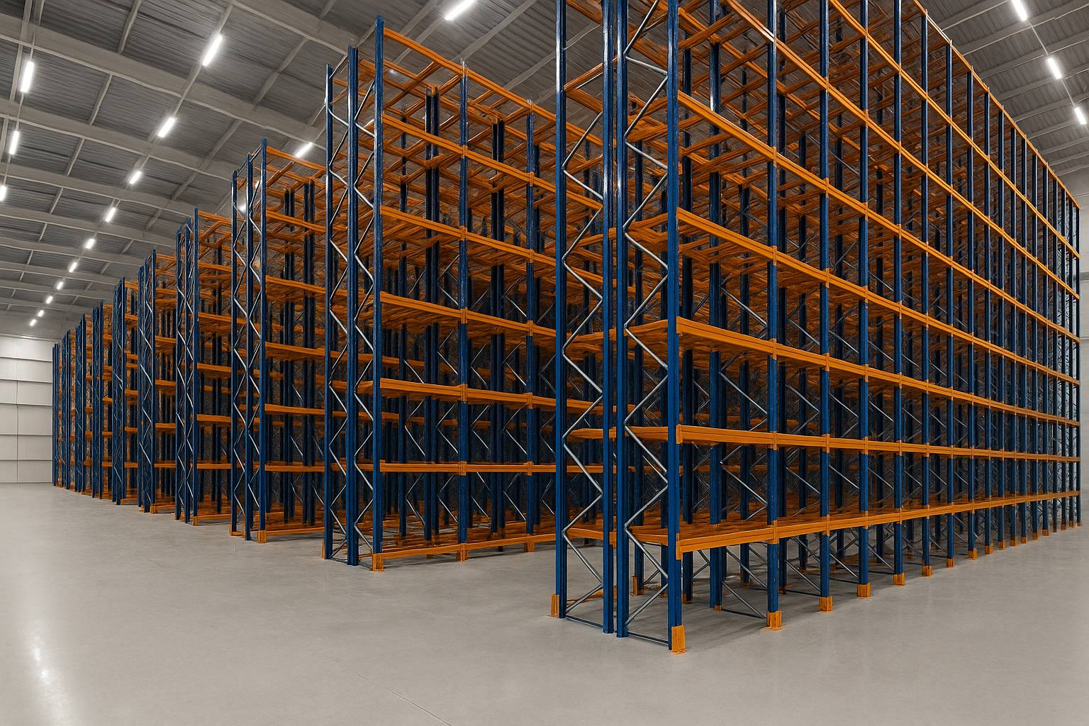 Набивные (глубинные) стеллажи