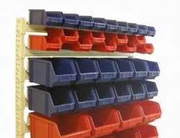 Стеллаж с пластиковыми ящиками 4 полки 1000х400х1850