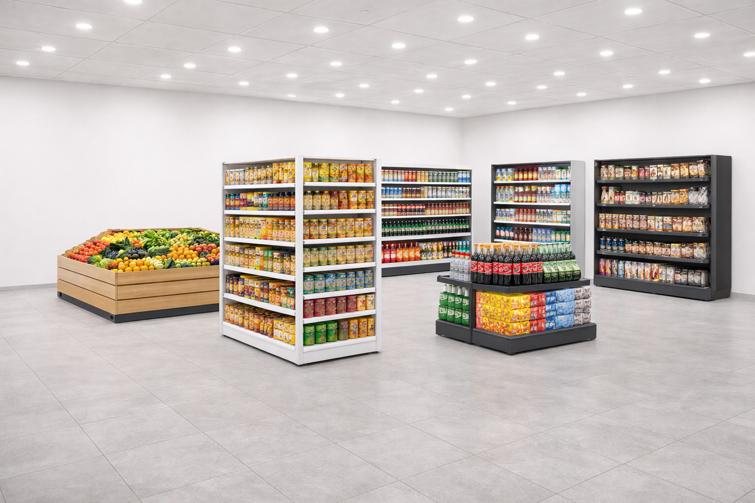 Островные торговые стеллажи