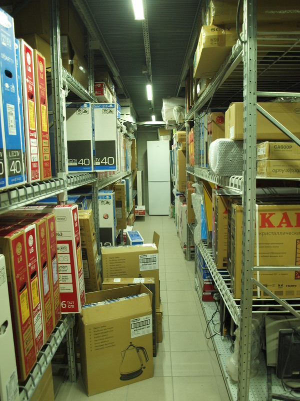 Проект для М-Видео: сборка мезонинных стеллажей на основе грузовых