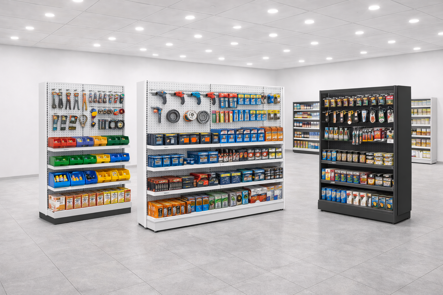 Перфорированные торговые стеллажи