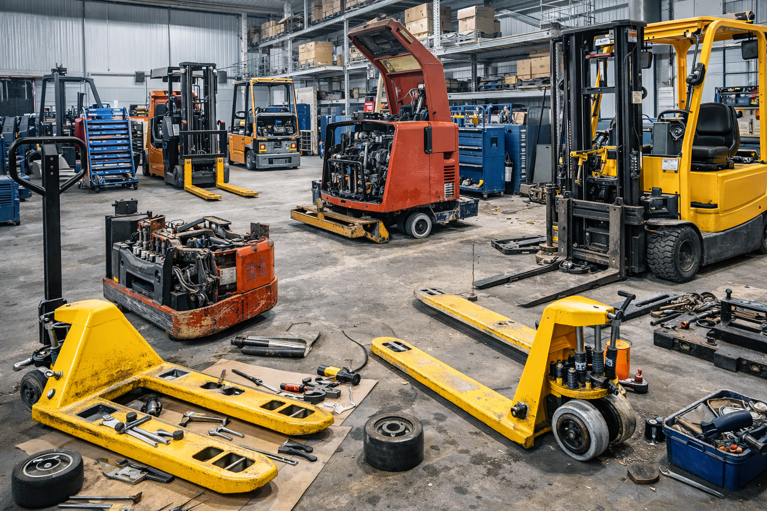 Ремонт погрузчиков и гидравлических тележек — сервис складской техники